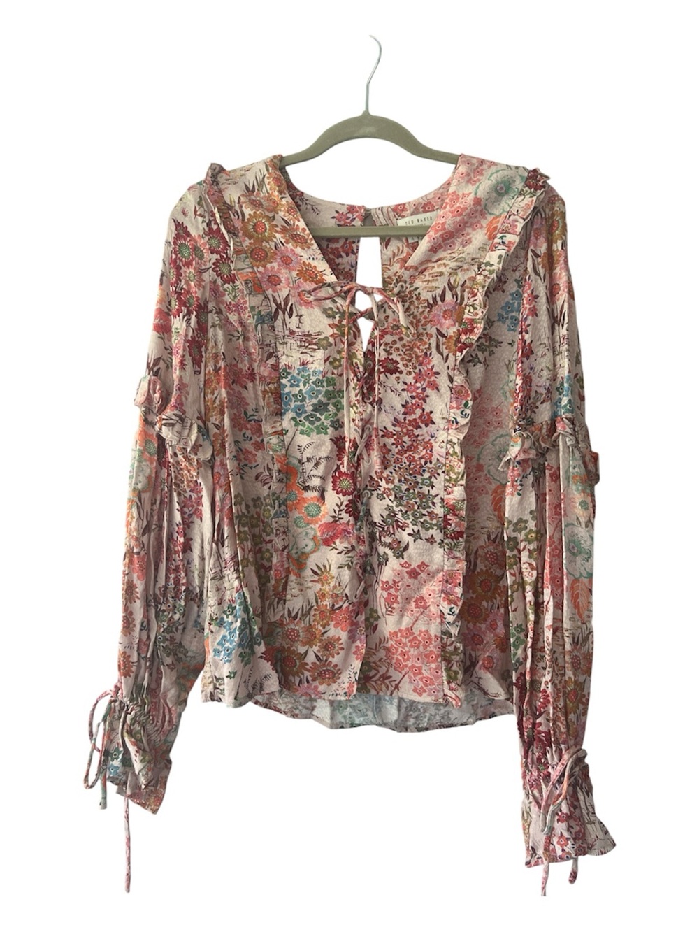 Ted Baker London Boho Floral Peasant Blouse - Pink Floral